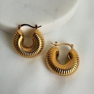 Textured Gold Hoops